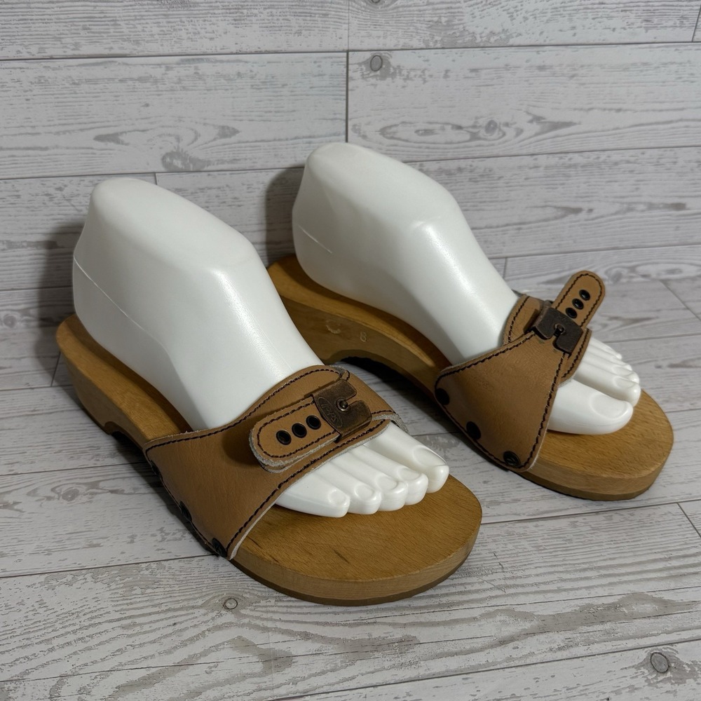 Dr. Scholl's Original Collection Wooden Slides Sz 8 Made Austria Clogs Exercise